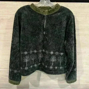 Vintage Artisans Fall Women’s Soft Fleece Quarter Zip Dark Gray Pullover Medium